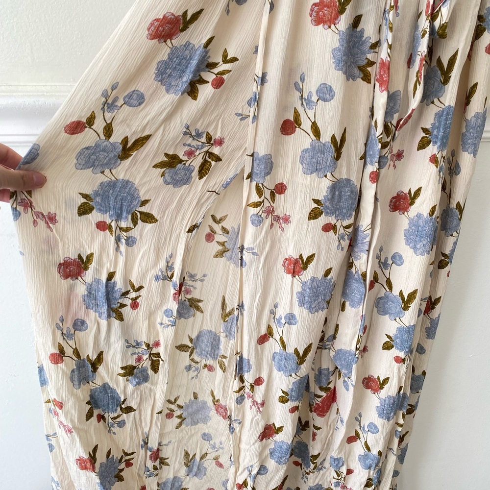 American Eagle Outfitters Cream Floral Wide Leg Jumpsuit - Picture 3 of 7